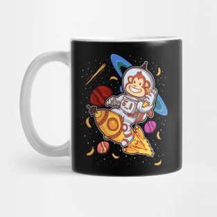 Monkey Astronaut Rocket Ride Space Mug